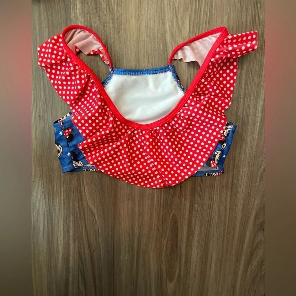 Disney Blue and Red Minnie Mouse Bikini two piece set size M